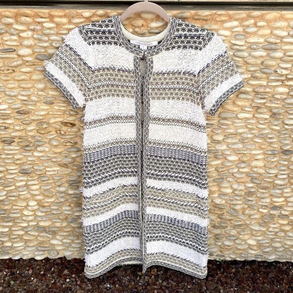 Diane Von Furstenberg White/Tan/Grey Arryn Knit Sweater Size Petite (XS). EUC! - Picture 7 of 11